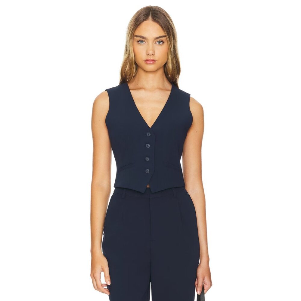 Good American Navy Blue Waistcoat Vest NWT! $129, Size XL